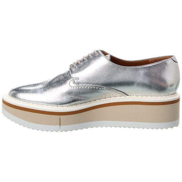 Robert Clergerie BROOK platform shoes lace ups Derbies Silver 38 7.5 - Picture 10 of 10